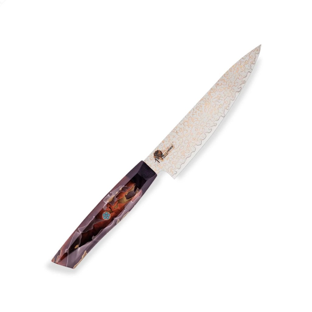 foto Mal� loupac� n�� Utility 130 mm Dellinger� Resin Mash Gold Damascus
